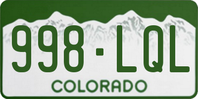 CO license plate 998LQL