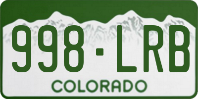 CO license plate 998LRB