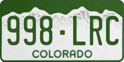 CO license plate 998LRC