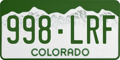 CO license plate 998LRF