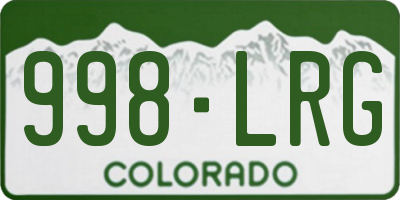CO license plate 998LRG