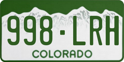 CO license plate 998LRH