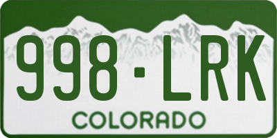 CO license plate 998LRK