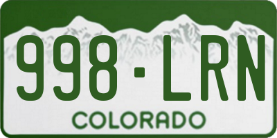 CO license plate 998LRN