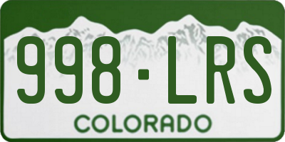 CO license plate 998LRS