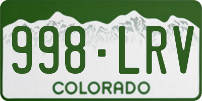 CO license plate 998LRV