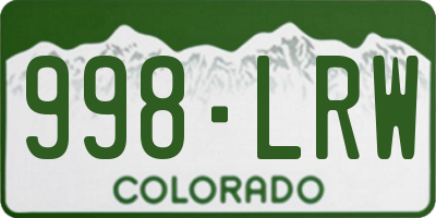 CO license plate 998LRW