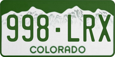 CO license plate 998LRX