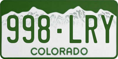 CO license plate 998LRY