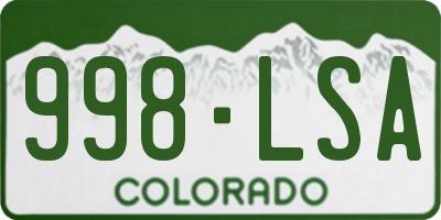 CO license plate 998LSA