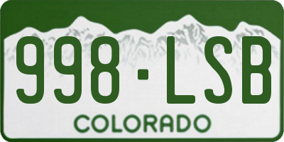 CO license plate 998LSB