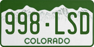 CO license plate 998LSD