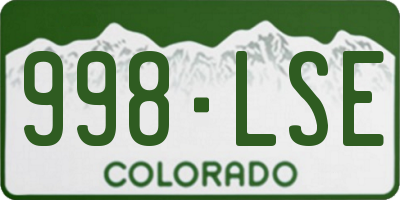 CO license plate 998LSE