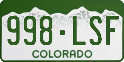 CO license plate 998LSF