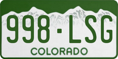 CO license plate 998LSG