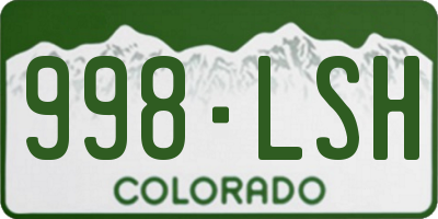 CO license plate 998LSH