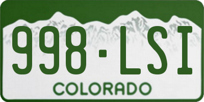 CO license plate 998LSI