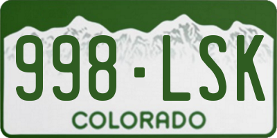 CO license plate 998LSK
