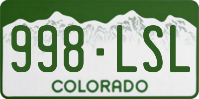 CO license plate 998LSL