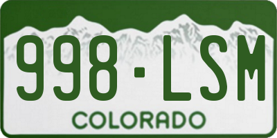 CO license plate 998LSM