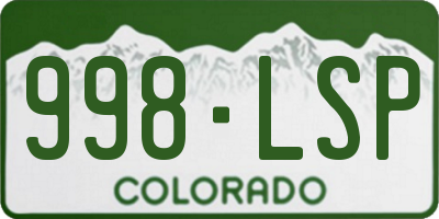 CO license plate 998LSP