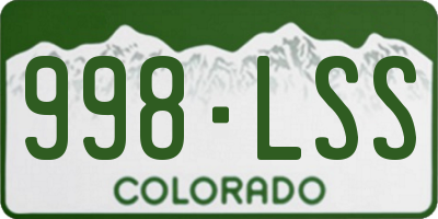 CO license plate 998LSS