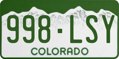 CO license plate 998LSY