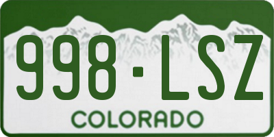 CO license plate 998LSZ