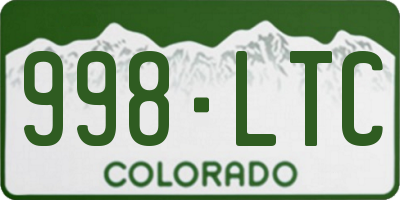 CO license plate 998LTC