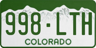 CO license plate 998LTH