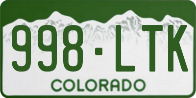 CO license plate 998LTK