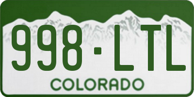 CO license plate 998LTL