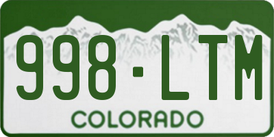 CO license plate 998LTM