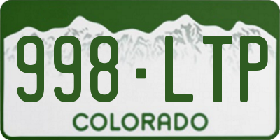 CO license plate 998LTP