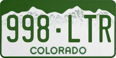 CO license plate 998LTR