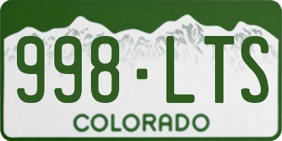 CO license plate 998LTS