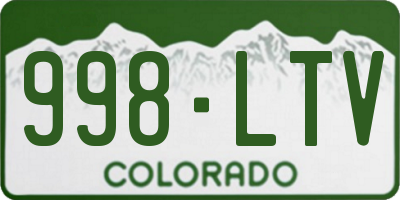 CO license plate 998LTV