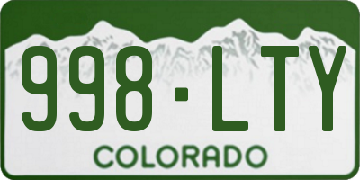 CO license plate 998LTY