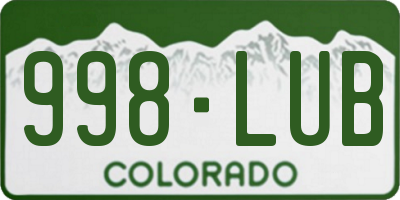 CO license plate 998LUB