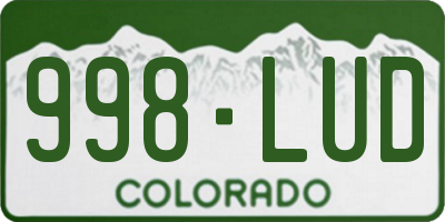 CO license plate 998LUD