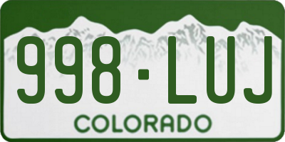 CO license plate 998LUJ