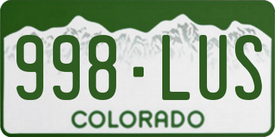 CO license plate 998LUS