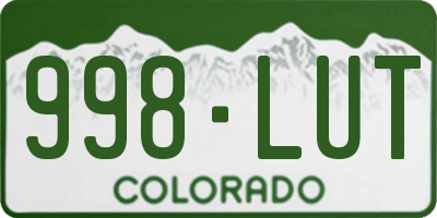 CO license plate 998LUT