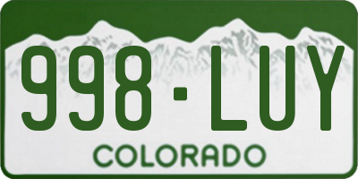 CO license plate 998LUY