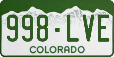 CO license plate 998LVE