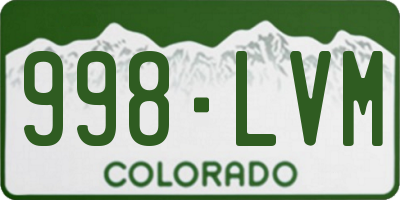 CO license plate 998LVM