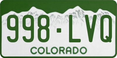 CO license plate 998LVQ