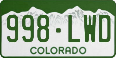 CO license plate 998LWD