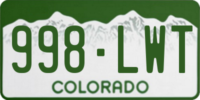 CO license plate 998LWT
