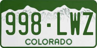 CO license plate 998LWZ